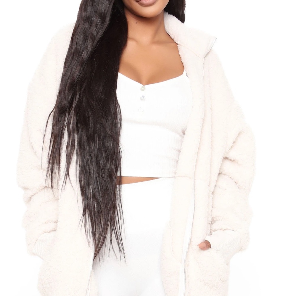Fashion nova Cabin Stay Sherpa Jacket - Ivory